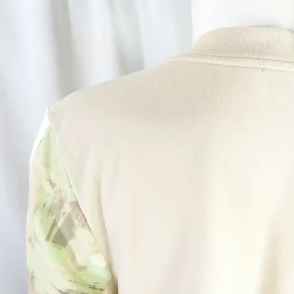 Denim & Co. Active Bomber Jacket with Print Detail NEW STONE 1X A354160 - Picture 4 of 8